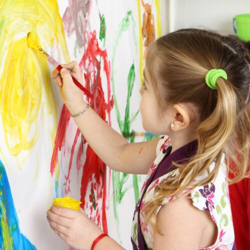 image of a kid painting